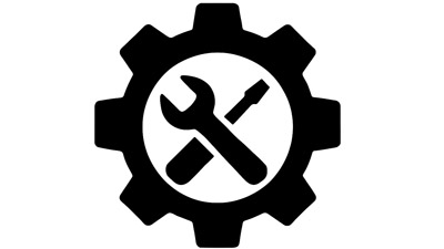 Icon für Bearbeitung und Montage in der Druckgusstechnik Symbol für Montagearbeiten und mechanische Bearbeitung von Gussteilen